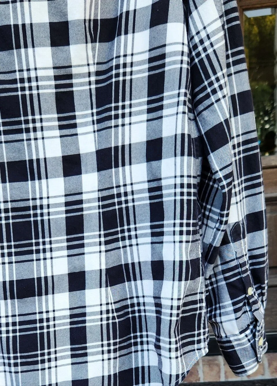 Polo Ralph Lauren Men's Custom Fit Plaid Button Shirt - Size L Black White Plaid